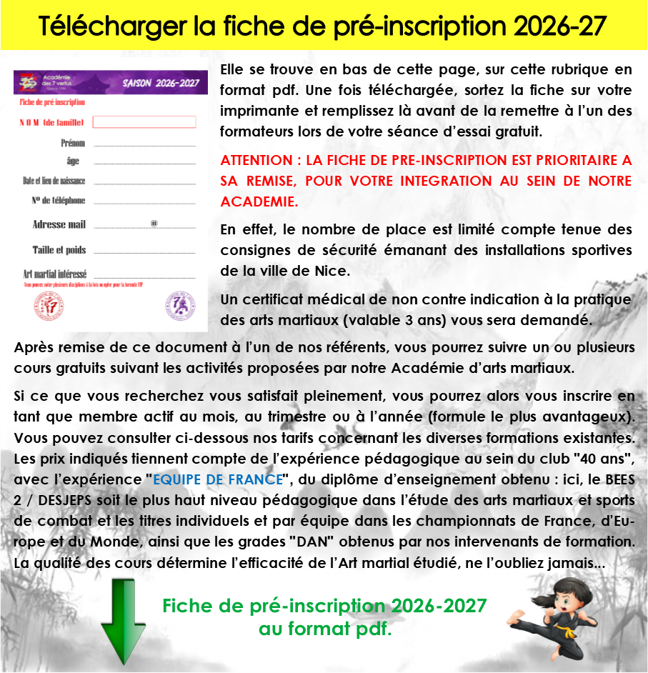 Comment telecharger fiche preinscription
